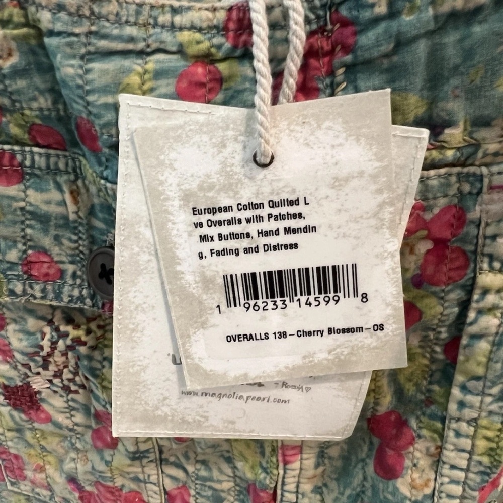 Magnolia Pearl Cherry Blossom Quilted Overalls (item B19) - Picture 2 of 3